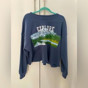 Grayson Threads XL Blue Explore the Rockies Graphic Sweatshirt NWT